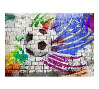 Runa Art Photo Wallpaper Football Stone Wall 352 x 250 cm Non-Woven Wall Art XXL Moderne Living Room Bedroom Colorful 9021011b