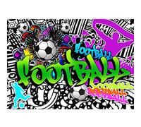 Runa Art Photo Wallpaper Graffiti Football Modern Non-Woven Living Room Bedroom Wall Decoration - Made in Germany - Colorful 9137010a