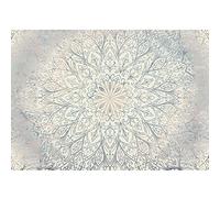 Runa Art Photo Wallpaper Mandala Oriental 352 x 250 cm Non-Woven Wall Art XXL Moderne Living Room Bedroom Blue Beige White 9286011a