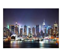 Runa Art Photo Wallpaper New York Skyline 352 x 250 cm Non-Woven Wall Art XXL Moderne Living Room Bedroom Colorful 9038011a