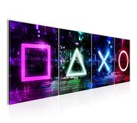 Runa Art Picture Set Gaming Controller Canvas Wall Art Living Room XXL 160 x 50 cm Modern 0388a