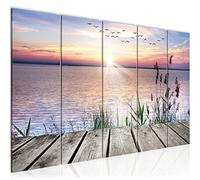 Runa Art Picture XXL bridge Lakeside 200 X 80 cm Multicolored 5 Piece Set - Made In Germany - 034355a