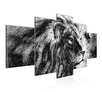 Runa Art - Pictures africa Lion 200 X 100 cm 5 Pieces XXL Images Design Black-and-White 002251c