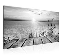 Runa Art Pictures bridge Lakeside Modern Nonwoven Fabric Living Room corridor Landscape Black and White 034312c