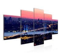 Runa Art - Pictures Istanbul Turkey 200 X 100 cm 5 Pieces XXL Images Design blue 603851a