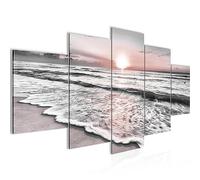 Runa Art Sunset beach Image Non-Woven 5 Pieces Landscape Gray Pink Bedroom Hall 023753b