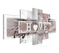 Runa Art Wall Art Home Heart Canvas Pictures Non-woven for Living Room Vintage Gray Pink 504552b