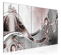 Runa Art Wall Picture XXL Abstract 200 X 80 cm Gray Pink 5 Pieces - Made In Germany - 109155a