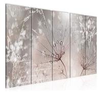 Runa Art Wall Picture XXL Dandelion 200 X 80 cm Pink Gray 5 Pieces - Made In Germany - 205555b