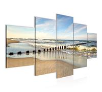 Runa Art - Wall Pictures Beach Sea 200 x 100 cm 5 Parts XXL Wall Art Non-woven Canvas Colorful 025251a