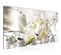 Runa Art Wall Pictures Flowers Lilies Modern Non-Woven Canvas Living Room Hall Abstract Gray Green 021812b
