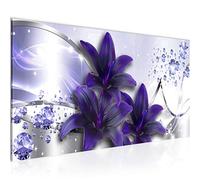 Runa Art Wall Pictures Flowers Lilies Modern Non-Woven Canvas Living Room Hall Abstract Violet Gray 021912c