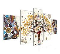 Runa Art - Wall Pictures Gustav Klimt Tree Of Life 200 x 100 cm 5 Parts XXL Wall Art Non-woven Canvas Colorful 004651a