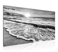 Runa Art Wall Pictures Sunset beach Modern Non-Woven Canvas Living Room Hall Panorama Black-and-White 023712c