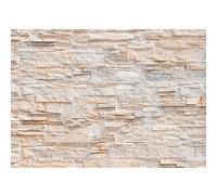 Runa Art Wallpaper 396 x 280 cm Stone Wall 3D Effect Non-Woven Decoration Print Wall Mural Living Room - Made in Germany - Beige 9082012a