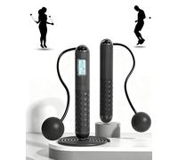 Runaivete Skipping Rope,2-in-1 Weighted Jump Rope with Counter - Corded & Cordless Skipping Rope with Lcd Display,Adjustable Length Steel Ball Bearings Jumping Ropes for Lose Weight,Burn Calories (#A)