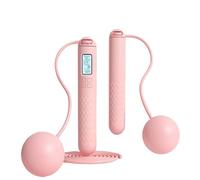 Runaivete Skipping Rope with Counter, Cordless Jump Rope, Intelligent Adjustable Digital Timer & Calorie Burned Counting Jumprope with LCD, Tangle-Free Jumping Rope(Pink,60MM-ball)