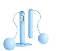 Runaivete Skipping Rope with Counter, Cordless Jump Rope, Intelligent Adjustable Digital Timer & Calorie Burned Counting Jumprope with LCD, Tangle-Free Jumping Rope(Blue,60MM-ball)