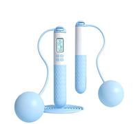 Runaivete Skipping Rope with Counter, Cordless Jump Rope, Intelligent Adjustable Digital Timer & Calorie Burned Counting Jumprope with LCD, Tangle-Free Jumping Rope(Blue-B,60MM-ball)