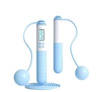 Runaivete Skipping Rope with Counter, Cordless Jump Rope, Intelligent Adjustable Digital Timer & Calorie Burned Counting Jumprope with LCD, Tangle-Free Jumping Rope(Blue-B,30mm-ball)