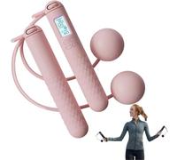 Runaivete Skipping Rope with Counter, Cordless Jump Rope, Smart Weighted Jump Rope, with LCD Display, Non-slip Handle, Adjustable Length, Lose Weight Burn Calories - Your Smart Fitness Buddy (Pink)