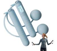 Runaivete Skipping Rope with Counter, Cordless Jump Rope, Smart Weighted Jump Rope, with LCD Display, Non-slip Handle, Adjustable Length, Lose Weight Burn Calories - Your Smart Fitness Buddy (Blue)