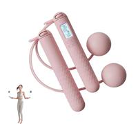 Runaivete Skipping Rope with Counter, Cordless Jump Rope, Smart Weighted Jump Ropes, Adjustable Digital Timer & Calorie Burned Counting Jumprope with LCD Display for Fitness (Pink)
