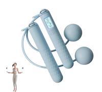 Runaivete Skipping Rope with Counter, Cordless Jump Rope, Smart Weighted Jump Ropes, Adjustable Digital Timer & Calorie Burned Counting Jumprope with LCD Display for Fitness (Blue)