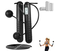 Runaivete Skipping Rope with Counter, Weighted Skipping Ropes for Adults, Cordless Jump Rope, Adjustable Jump Ropes with LCD Display, Digital Speed Jumps Roped for Fitness, Exercise, Gym