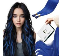 RUNATURE I-Tip Remy Human Hair Extensions Blue 22in 25g