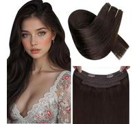 RUNATURE Invisible Wire Hair Extensions Real Human Hair 12 In #2
