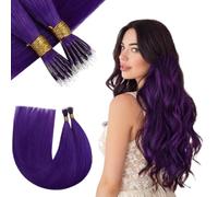 RUNATURE Nano Hair Extensions Human Hair 18in Purple 50g
