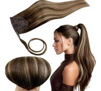 RUNATURE Ombre Ponytail Hair Extensions Human Hair 12 In #4/27/4