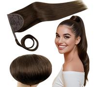 RUNATURE Ponytail Extension Human Hair 18in Brown 80g #4