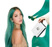 RUNATURE Pre Bonded U Tip Hair Extensions Human Hair Blue-Green U Tip Extensions Fusion Kertain Human Hair Extension Silky Straight 20 Inch 25g