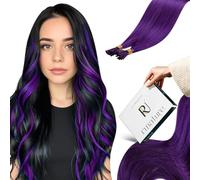 RUNATURE Purple Human Hair Extensions Colored Pre Bonded Keratin Hair Extensions Itip Human Hair Extensions Purple Hair Extensions Stick I Tip Extensions 25g 25 Strands