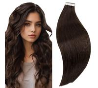 RUNATURE Tape Hair Extensions Real Human Hair Dark Brown Tape in Extensions Brown for Women Long 22 inch Easy Install Volume Length 20 Pieces/50G #2 Visit the Moresoo Store
