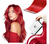 RUNATURE Tape in Hair Extensions Human Hair 12in Red