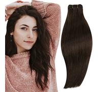 RUNATURE Weft Hair Extensions Real Human Hair Dark Brown 20in 100g #2
