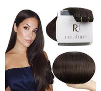 RUNATURE Weft Hair Extensions Real Human Hair Dark Brown 24in 100g #2