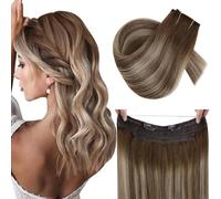 RUNATURE Wire Hair Extensions Real Human Hair 12 In #3/8/22