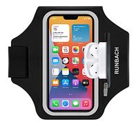 RUNBACH Running Armband for Google Pixel 10/10 Pro XL/9/9 Pro XL/8/8 Pro/7/7a/7 Pro/6/6a/6 Pro/5/5a/4/4a/4XL/3a/3 XL,Water Resistant Sport Armband with Zipper Slot for Pixel Buds and Car Key (Black)