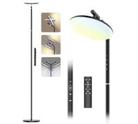 RUNBARRY LED Floor Lamp, 36W Super Bright Standing Lamp with Remote & Touch Control, 69" Stepless Dimmable Torchiere Floor Lamps, 350° Rotating Head Floor Lamp for Bedroom, Living Room, Office, Black