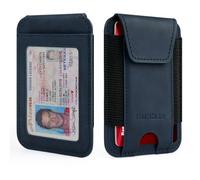 RUNBOX Slim Wallet Credit Card Holder Minimalist Front Pocket RFID Blocking Wallets for Men 1-8 Cards Gifts Ideal Choice, Crazy Horse Dark Blue, Minimalist