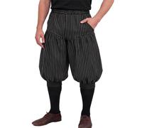 Runcati Mens Renaissance Medieval Pirate Shorts Colonial Pilgrim Pants, A-black, X-Large