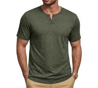 Runcati Men's T-Shirt Summer Short Sleeve Henley Shirt Men V-Neck Plain Tops Casual Tops Lightweight Basic T-Shirts with Button Placket