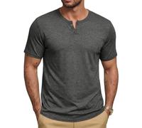 Runcati Men's T-Shirt Summer Short Sleeve Henley Shirt Men V-Neck Plain Tops Casual Tops Lightweight Basic T-Shirts with Button Placket