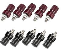 RUNCCI-YUN 10 Pcs 1/4" Battery Terminal Stud M6 Voltage Regulator Terminal Block Panel Mount Audio Speaker Terminal Binding Post (Red and Black)