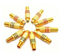 RUNCCI-YUN 10 PCS Female RCA Solder Connector,Gold Plated Speakers Phono RCA Connector,with Spring for Multimedia and CCTV