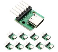 RUNCCI-YUN 10 Pcs USB C Connector Breakout Board to DIP Connector，16 Pin to 6 Pin DIP Adapter Converter 2.54mm Pitch with Pin Header for Data Line Wire Cable Transfer